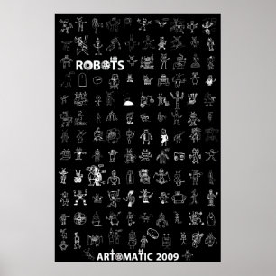 Artomatic Roboter-Plakat 2009 6 - schwarze Ausgabe Poster