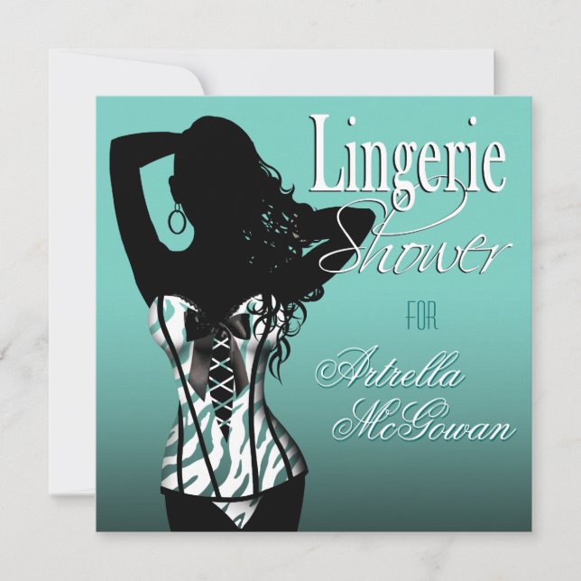 Artrella Custom Bombshell Lingerie Zebra Corps Einladung (Vorderseite)