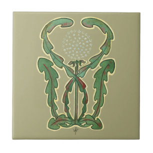 Arts And Crafts oder Craftsman 1906 Blumendesign Fliese