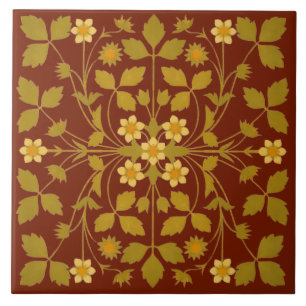 Arts-and-Crafts-Stil Erdbeerblüten Muster Fliese