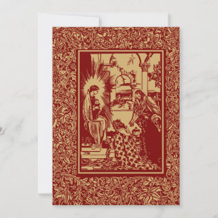 Arts & Crafts Stil 1896 Weihnachtsnativität Feiertagskarte