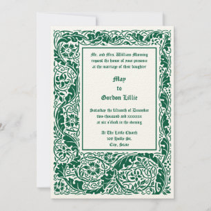 Arts & Crafts-Stil 1905 Florale Hochzeit Einladung