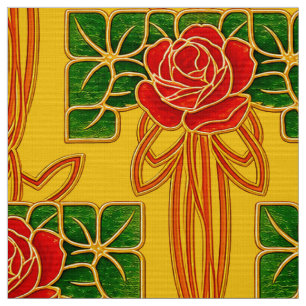 Arts & Crafts-Stil Rosenbusch-Muster Stoff