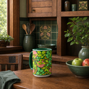 Arts & Crafts-Stil Rosenranken Friesmuster Tasse