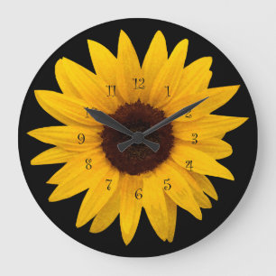 Arts Sunflower stilvolle Textur Große Wanduhr
