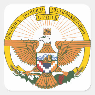 Artsakh (das Bergkarabach) Wappen Quadratischer Aufkleber