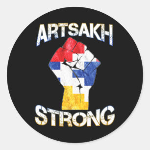 Artsakh Strong Verteidiger Artsakh Armenia Flag Pr Runder Aufkleber