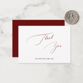 ArtsApp Burgundy Luxe Calligraphy Vielen Dank Mitteilungskarte