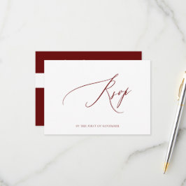 ArtsApp Elegant Bergundy UAWG Luxe Calligraphy RSVP Karte