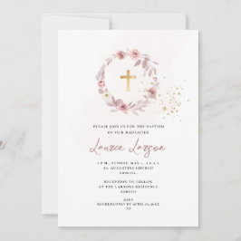 ArtsApp Elegant H2 Dusty Rose Rose Taufe Einladung