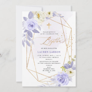 ArtsApp Elegant H2 Lila Rose Taufe Einladung