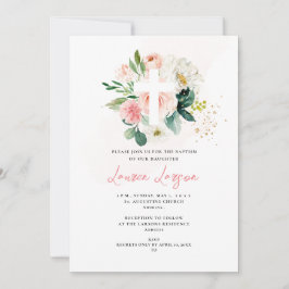 ArtsApp Elegant H2 Pale Pink Roses Taufe Einladung