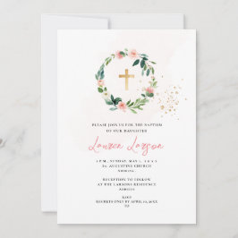 ArtsApp Elegant H2 Pale Pink Roses Taufe Einladung