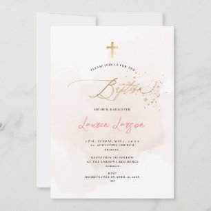 ArtsApp Elegant H2 Waschen Pink Taufe Einladung