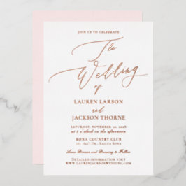 ArtsApp Elegant Luxe Calligraphy Wedding DIY Color Folieneinladung