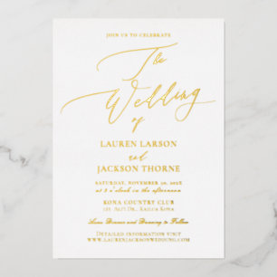 ArtsApp Elegant Luxe Kalligrafie-Hochzeit DIY Farb Folieneinladung