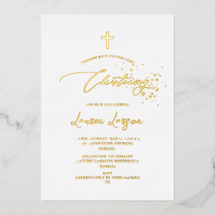 ArtsApp Elegante Imitate Gold Calligraphy Christen Folieneinladung