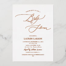 ArtsApp Elegante Rose Gold Calligraphy Baby Shower