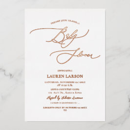 ArtsApp Elegante Rose Gold Calligraphy Baby Shower Folien Feiertagskarte