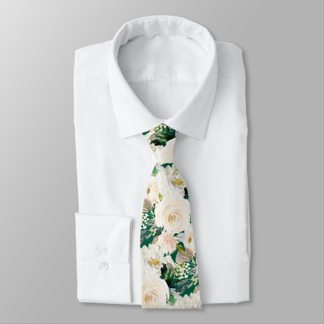 ArtsApp H2 Alabaster Cream Rosen Hochzeit Krawatte (Gebunden)