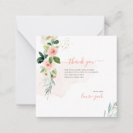 ArtsApp H2 Blush Pink Roses Baby Dusche Vielen Dan Mitteilungskarte