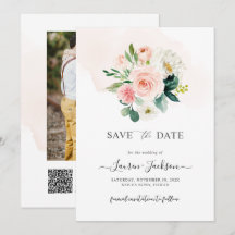 ArtsApp H2 Blush Pink Roses Save the Date Karte