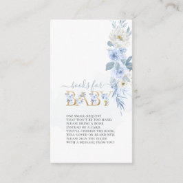 ArtsApp H2 Dusty Blue Rose Books for Baby Shower Begleitkarte