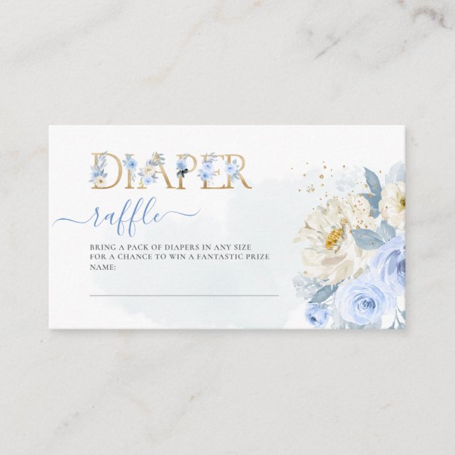 ArtsApp H2 Dusty Blue Rose Diaper Raffle Begleitkarte (Vorderseite)