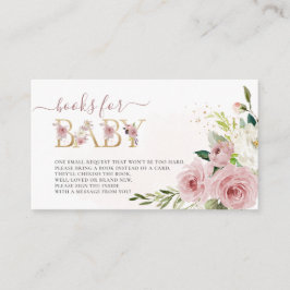ArtsApp H2 Dusty Pink Roses Books for Baby Shower Begleitkarte