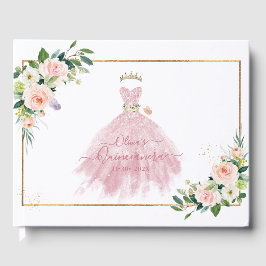 ArtsApp H2 Ombre Blush Pink Sparkling Quinceanera Gästebuch