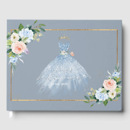 ArtsApp H2 Ombre Blush Pink Sparkling Quinceanera Gästebuch