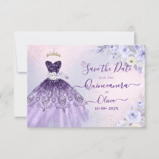 ArtsApp H2 Ombre Lila Sparkling Quinceanera Einladung