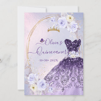 ArtsApp H2 Ombre Lila Sparkling Quinceanera Einladung