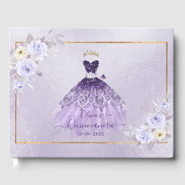 ArtsApp H2 Ombre Lila Sparkling Quinceanera Gästebuch