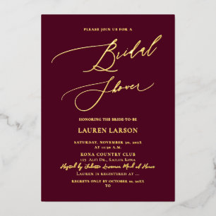 ArtsApp Luxe Calligraphy Burgundy Gold Folieneinladung