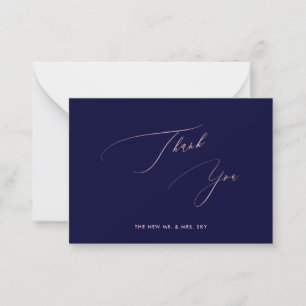 ArtsApp Navy Rose Gold Luxe Calligraphy Vielen Dan Mitteilungskarte