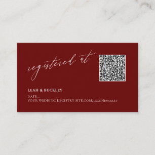 ArtsApp QR-Code Burgunder-Registrierung Luxus-Kall Begleitkarte