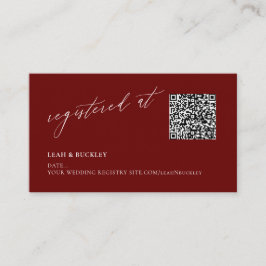 ArtsApp QR Code Burgundy Registry Luxe Calligraphy Begleitkarte