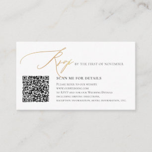 ArtsApp QR-Code elegante RSVP Faux-Gold-Kalligrafi Begleitkarte