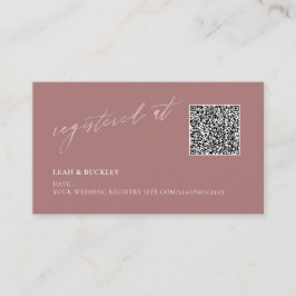 ArtsApp QR Code Registry Dusty Rose Blush Script Begleitkarte