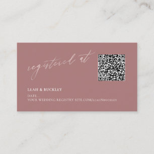 ArtsApp QR Code Registry Dusty Rose Blush Script Begleitkarte
