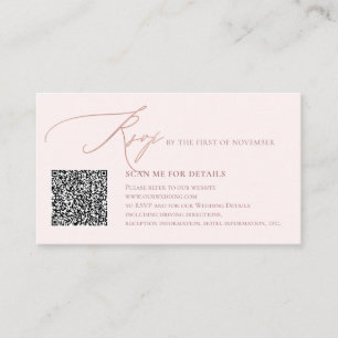 ArtsApp QR-Code RSVP Faux-Roségold-Kalligrafie Begleitkarte