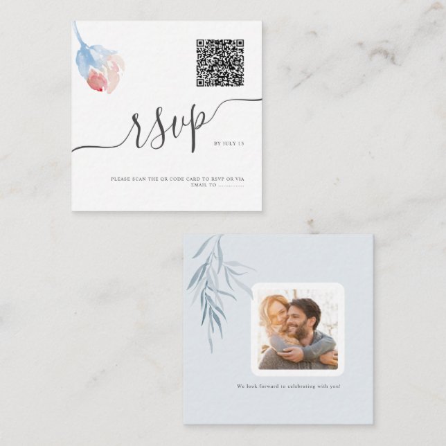 ArtsApp QR Code UAWG Wasserfarbe Rosa Rose Mitteilungskarte (Vorne/Hinten)