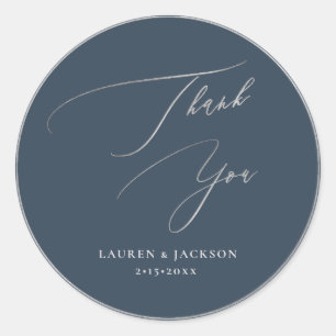 ArtsApp Silber Kalligrafie Danke DIY Farbe Runder Aufkleber