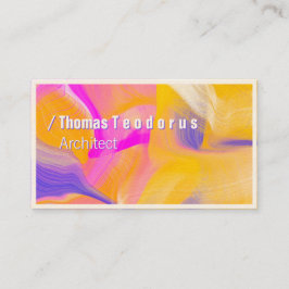 Artsy Bold Frisch Pink Gelb Abstract  Visitenkarte