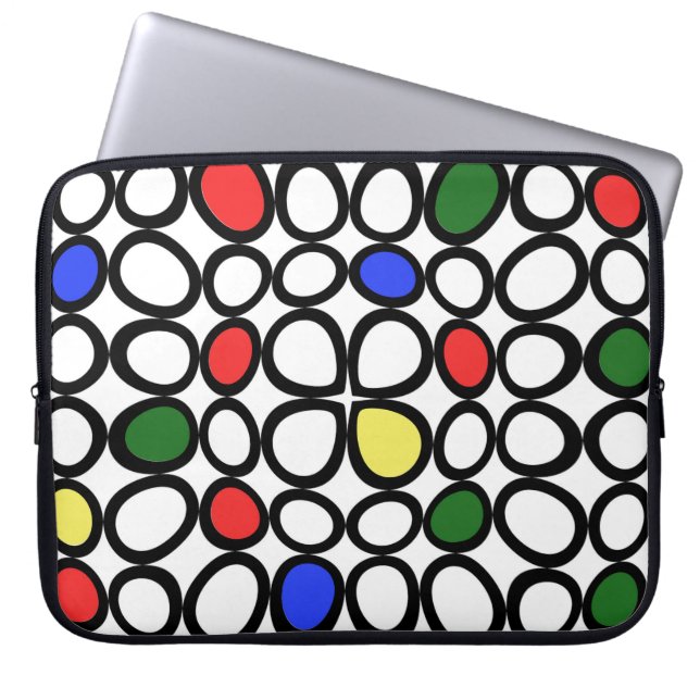 Artsy Circles Fun Laptop Cover Sleeve (Vorderseite)