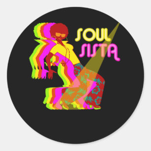 Artsy Damen Funk Sista Vintage 70er Kostüm Afro S Runder Aufkleber