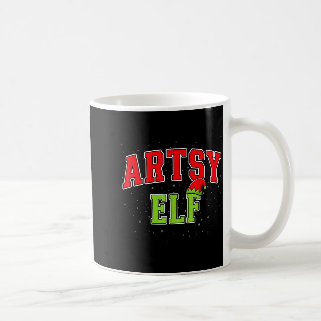 Artsy Elf Christmas Family Matching Group Xmas Act Kaffeetasse (Rechts)