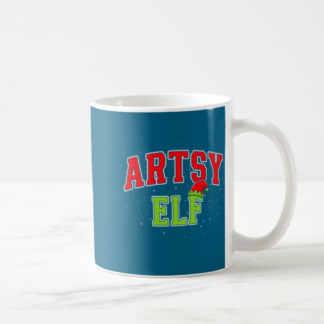 Artsy Elf Christmas Family Matching Group Xmas Act Kaffeetasse (Rechts)