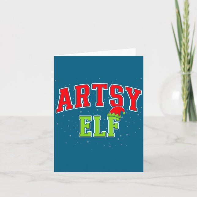 Artsy Elf Christmas Family Matching Group Xmas Act Karte (Vorderseite)